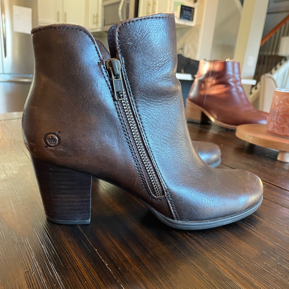 Born Brown Leather Ankle Boots